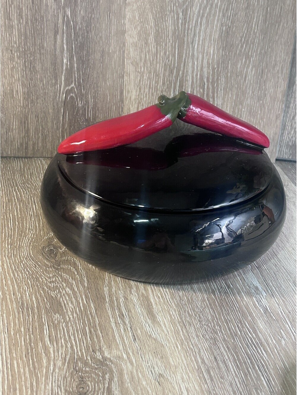 Chili Pepper Decorative Round Platter and Lid - Tortilla Warmer Story Teller Art